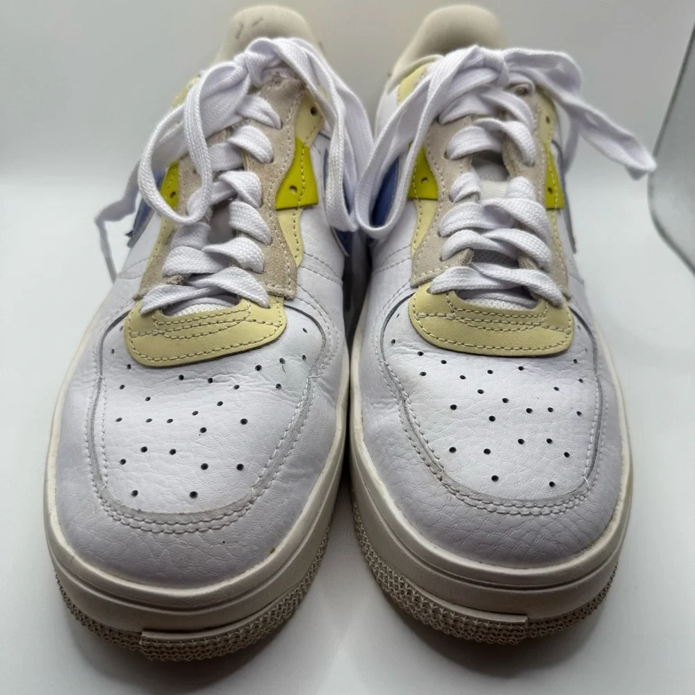 Nike Air Force 1 Fontanka White, yellow and Light Blue Sneakers
